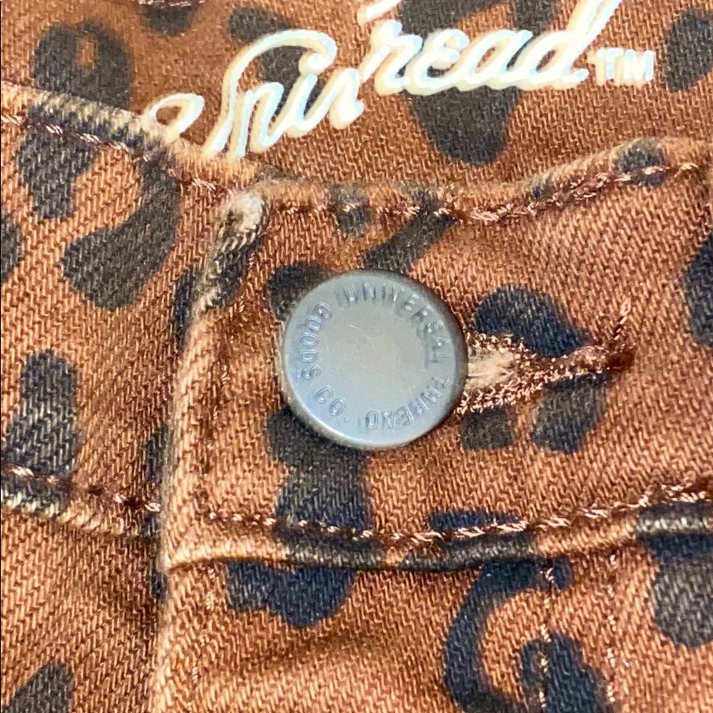 Universal Thread Womens 0/25R Vintsge Straight Leg Jeans Brown Leopard - Picture 12 of 14